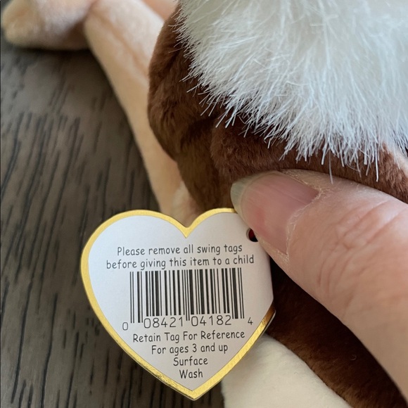 Ty Beanie Babies Plush Ostrich with Brown and Cream Colors - Stretch - Picture 4 of 10